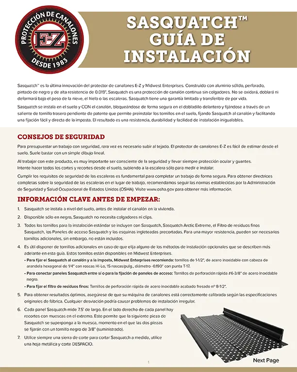 Installation guide Espanol
